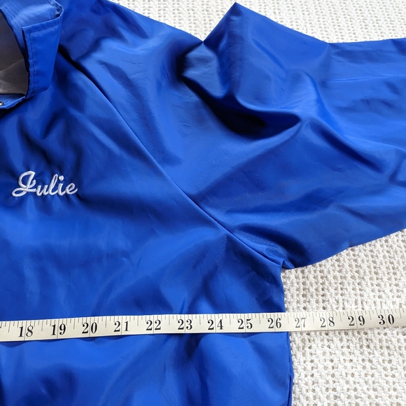 VTG Cardinal Mens Jacket XL Blue Windbreaker Snap Button Drawstring USA Made - Picture 7 of 10